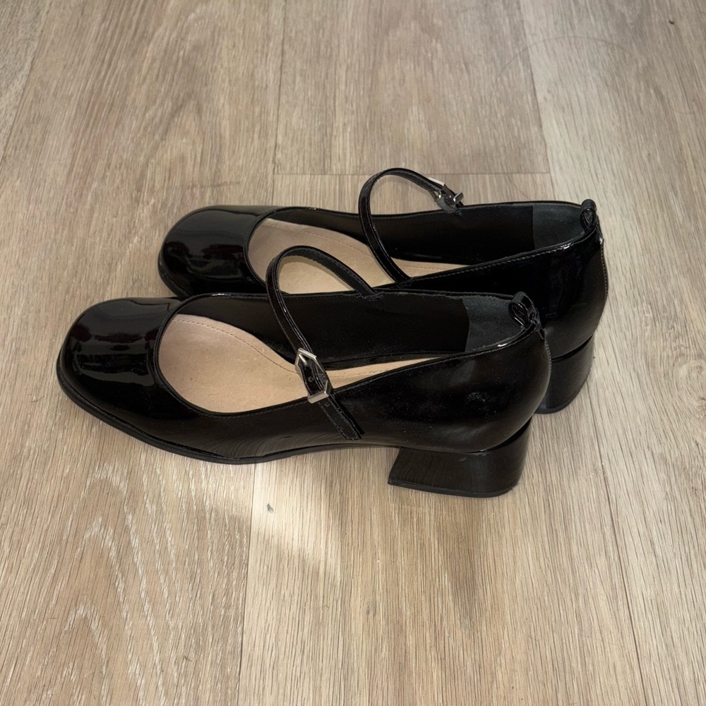 Black Patent Leather Mary Jane Heels